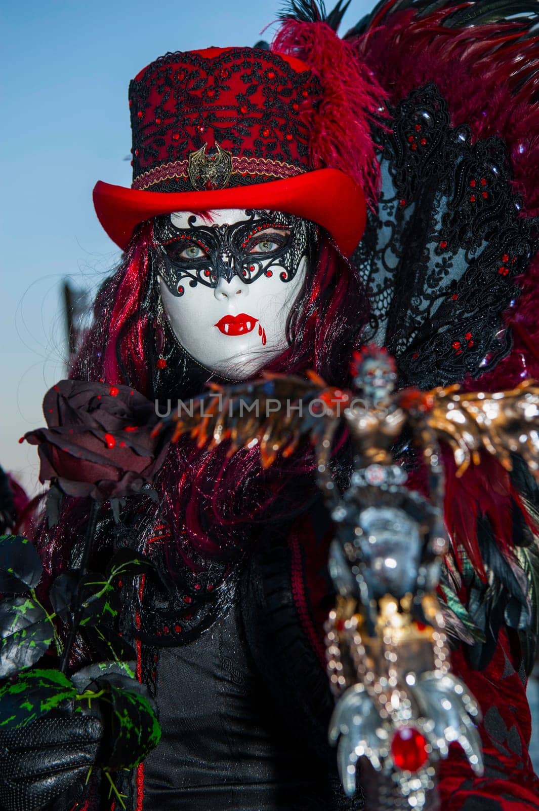 VENICE, ITALY - Febrary 21 2020: The masks of the Venice carnival 2020