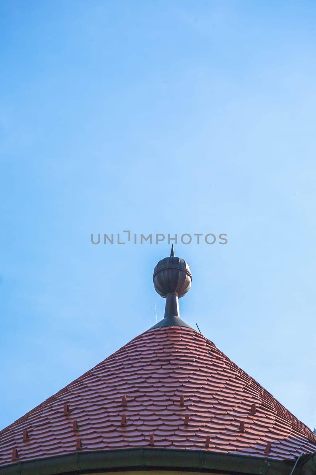 Detail on a roof of Old Bela castle in Zagorje, Croatia.