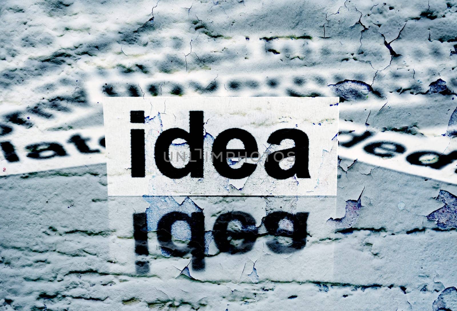 Idea text on grunge background
