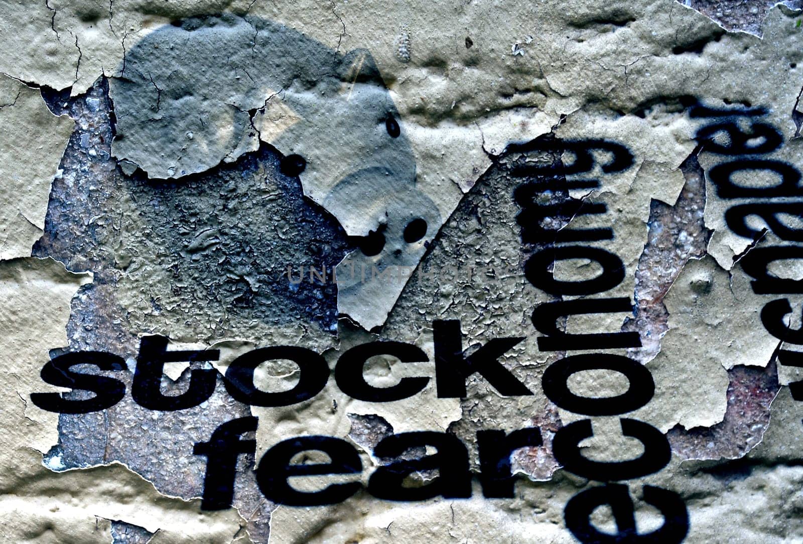 Stock and fear concept on grunge background