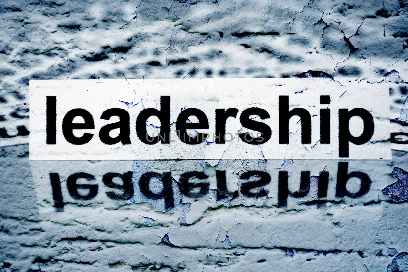 Leadership text on grunge background