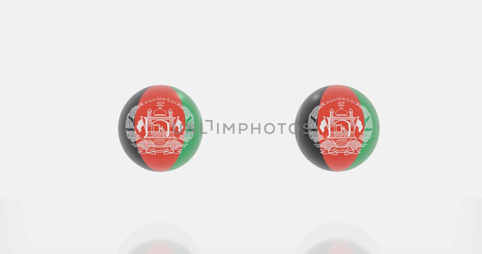3d render of globe in Afghanistan flag for icon or symbol.