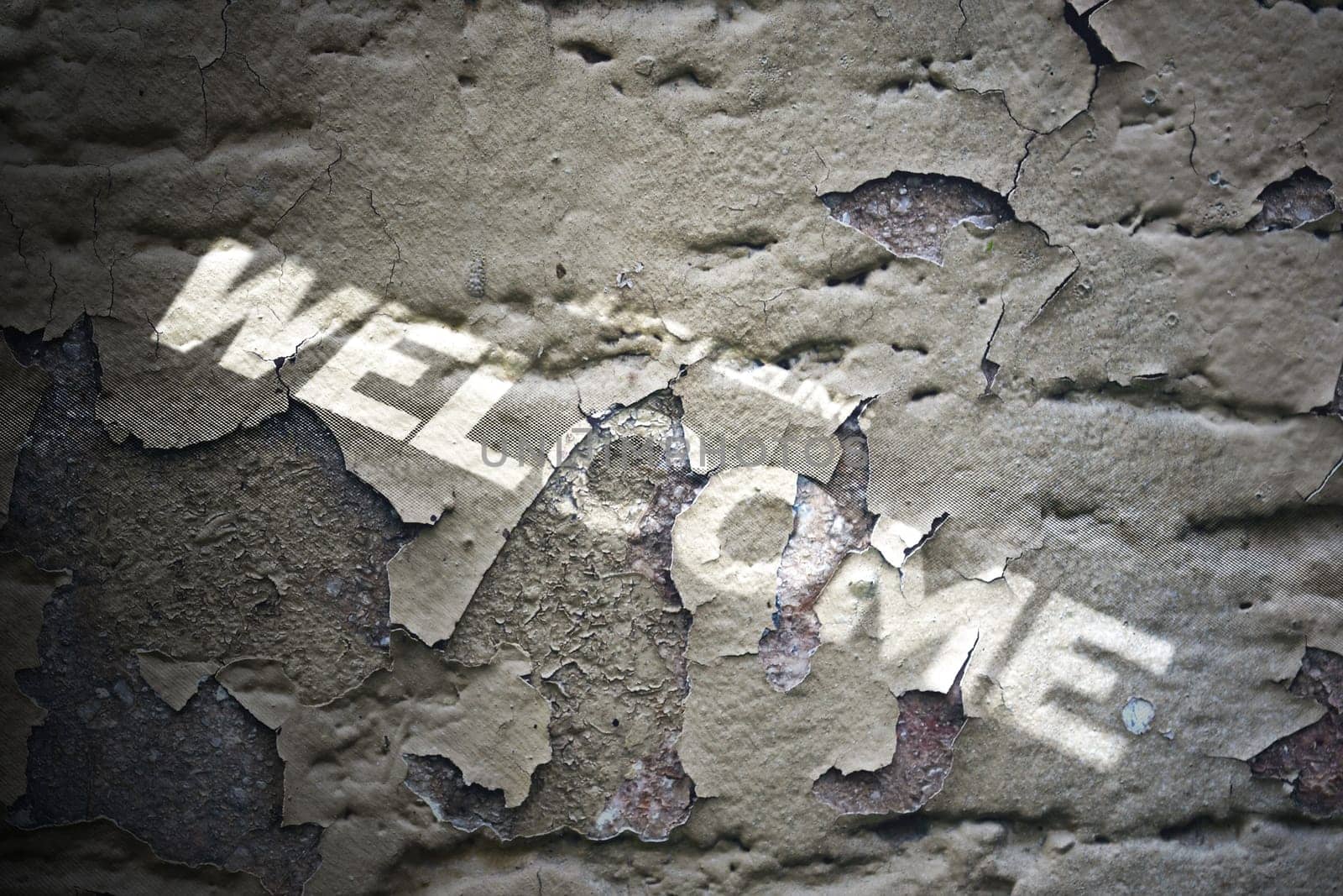 Grunge welcome text