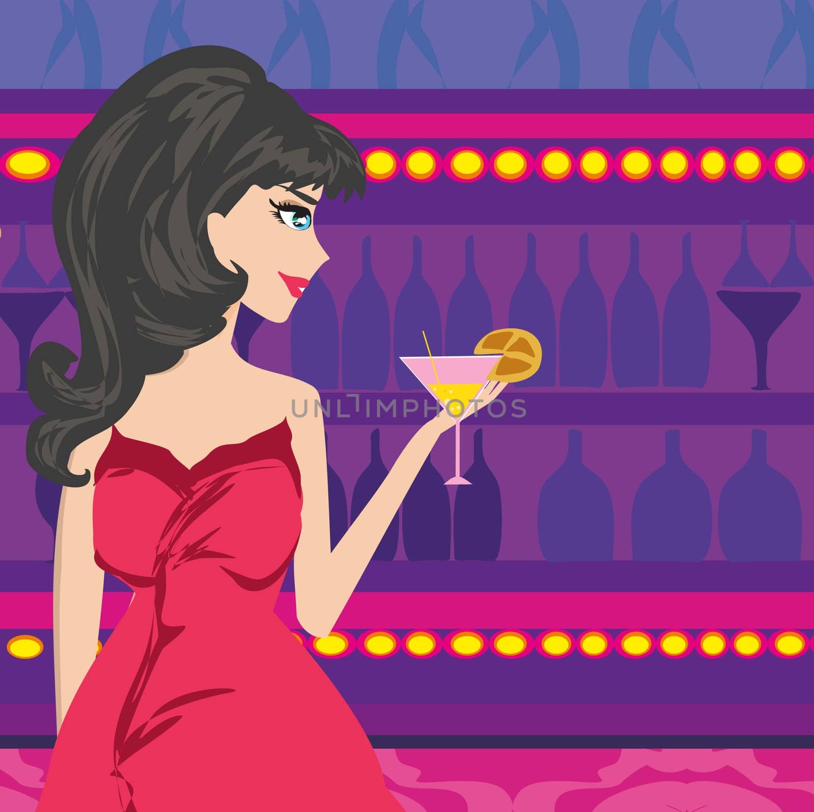 Sexy  woman in night club