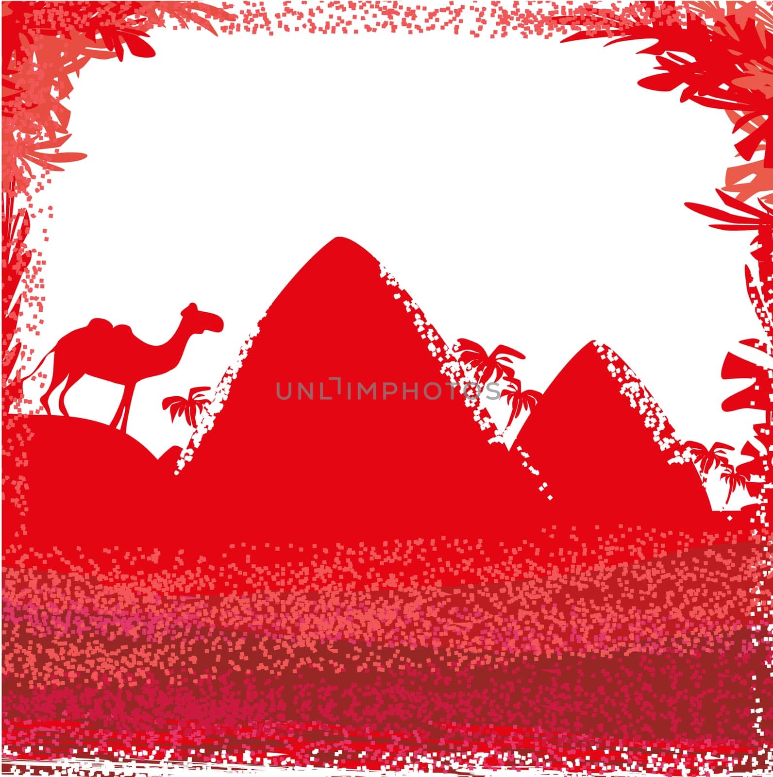 Camel  in wild africa - abstract card