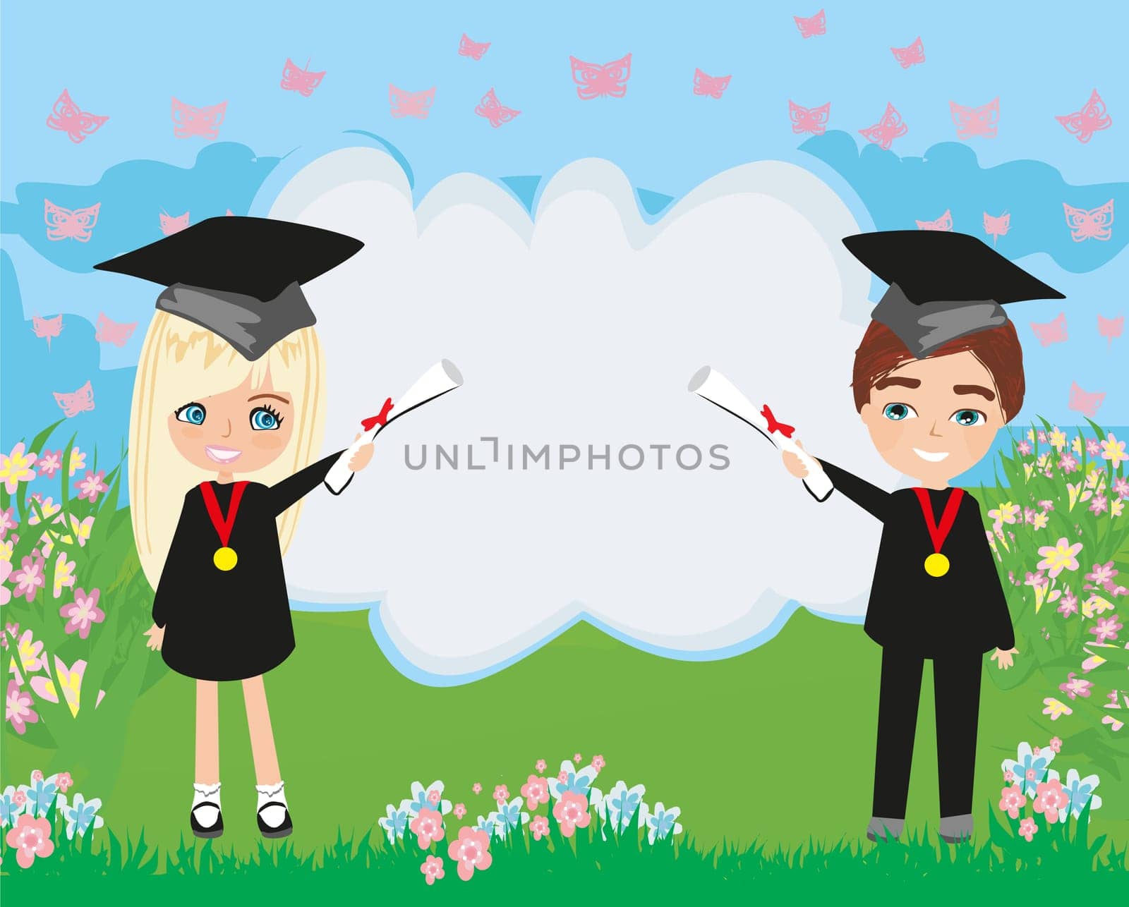 School-College Graduation Cartoon