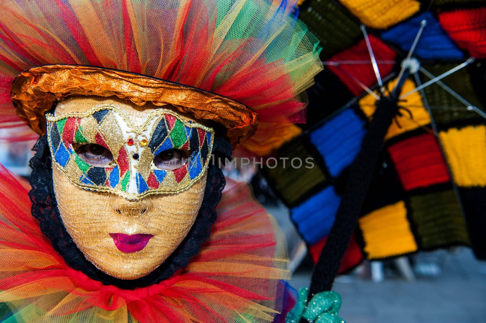 VENICE, ITALY - Febrary 21 2020: The masks of the Venice carnival 2020