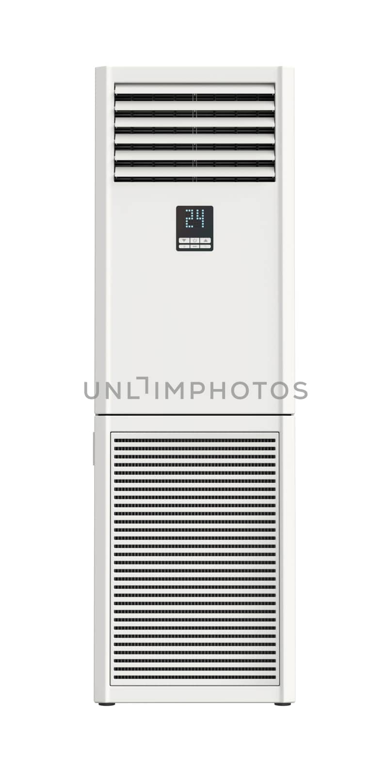 Floor standing air conditioner isolated on white background, front view