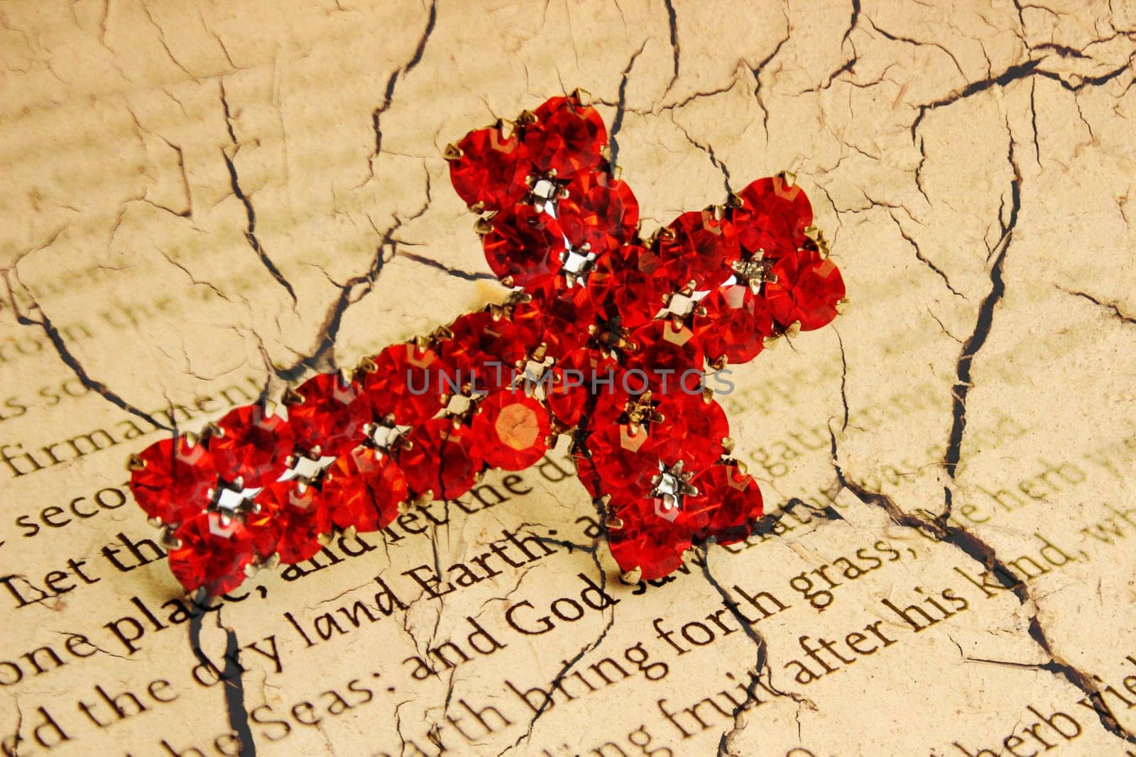 Red cross on grunge background