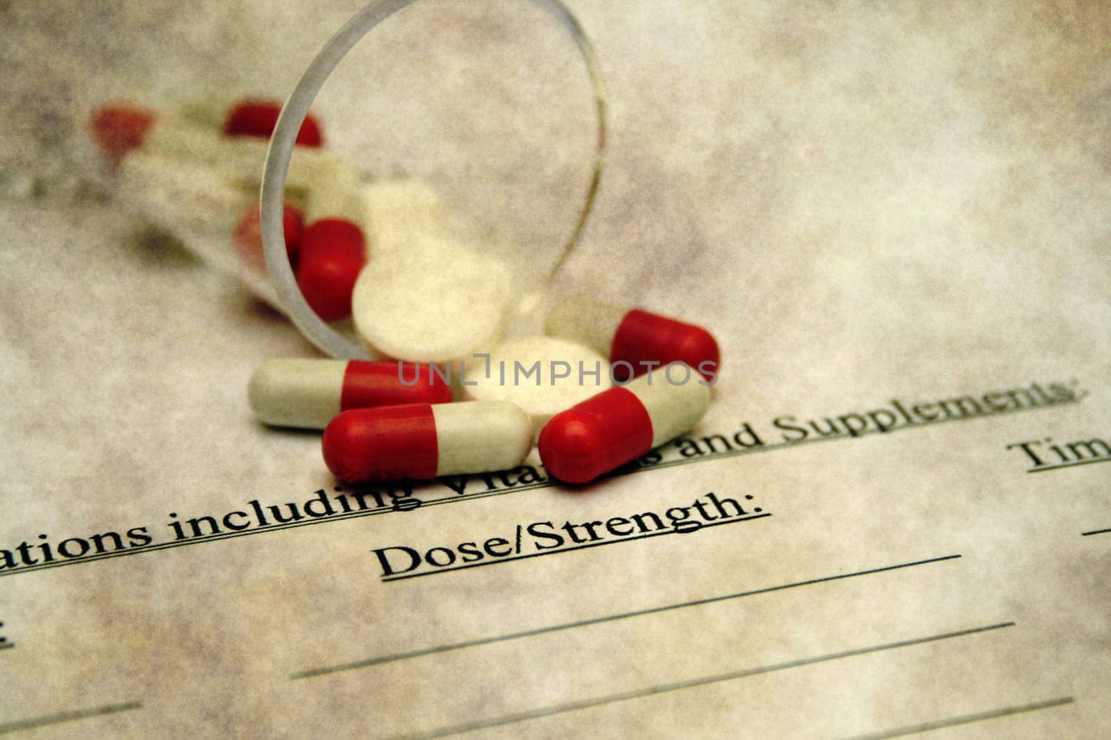 Pill dose grunge concept