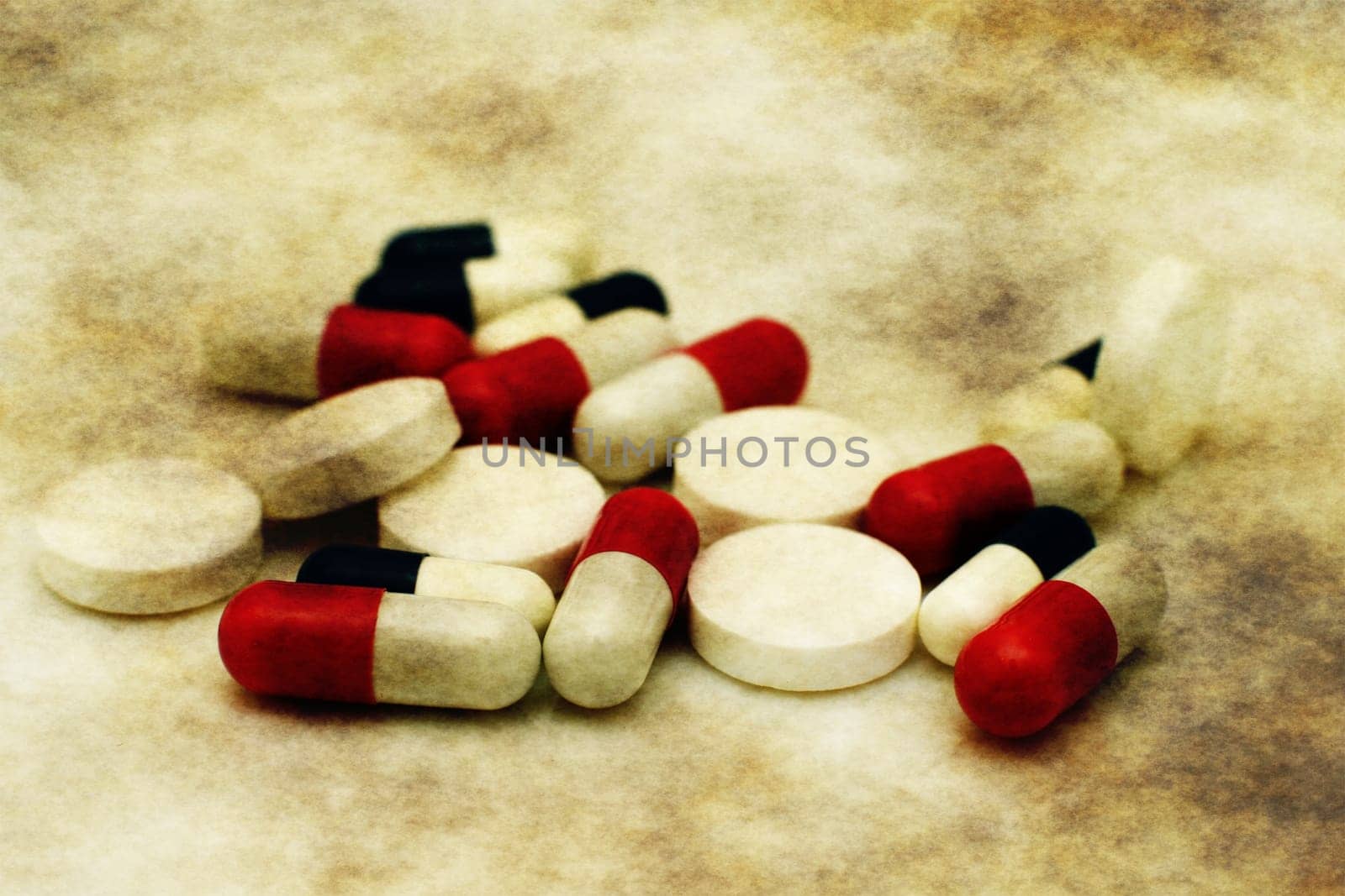 Grunge pills concept