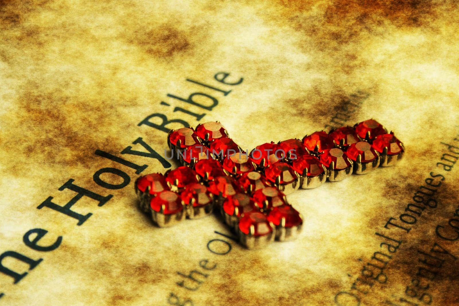 Red cross on Holy Bible