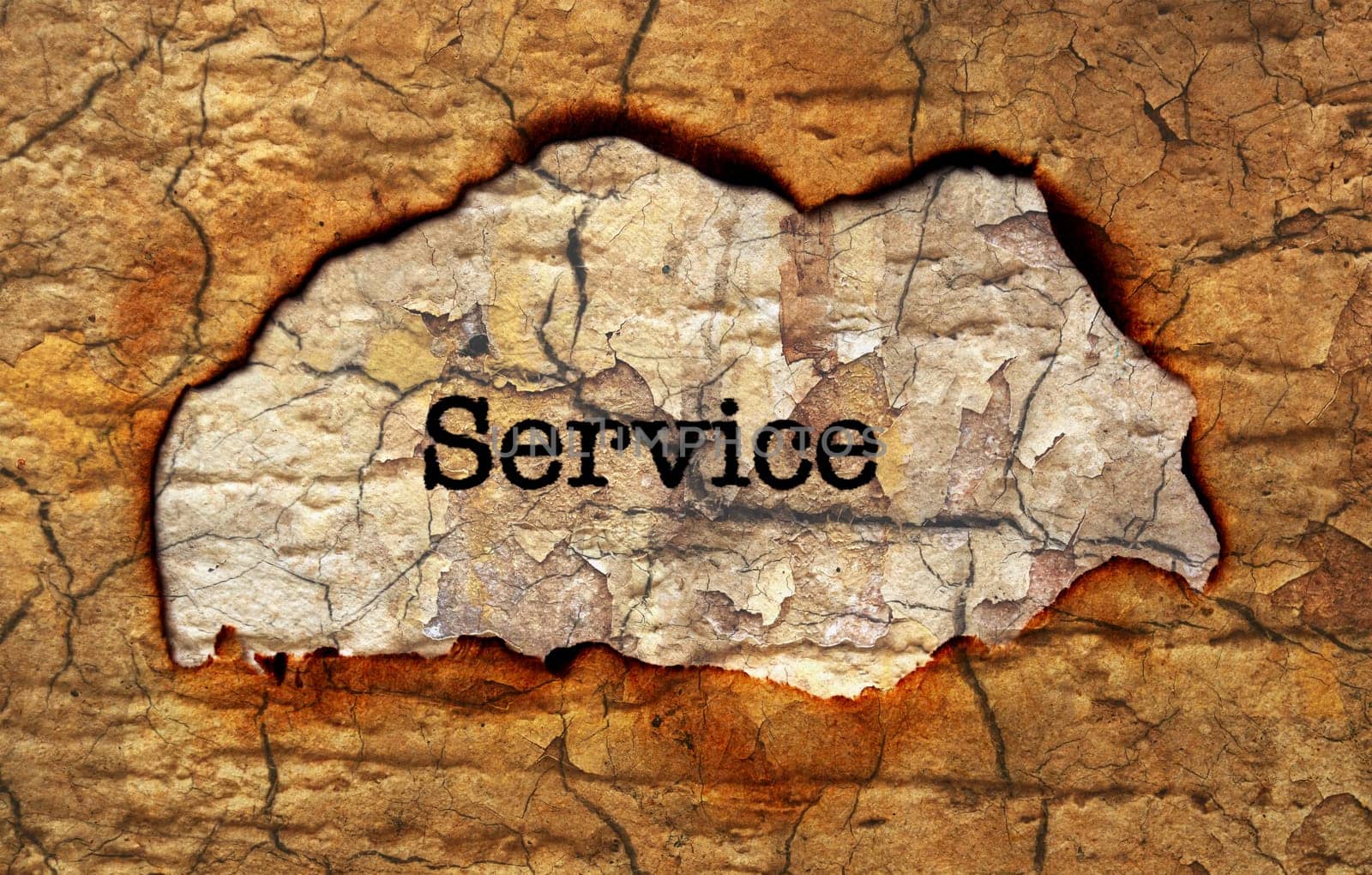 Service text on paper hole