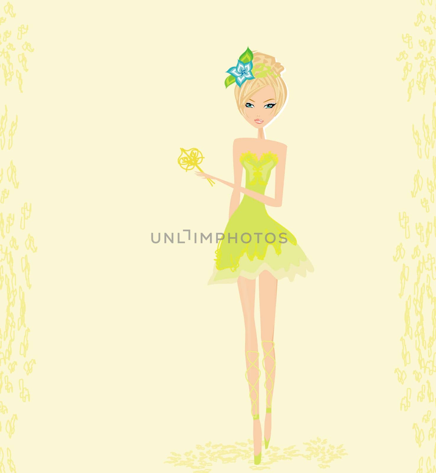 beautiful fairy with magic wand vector graphic