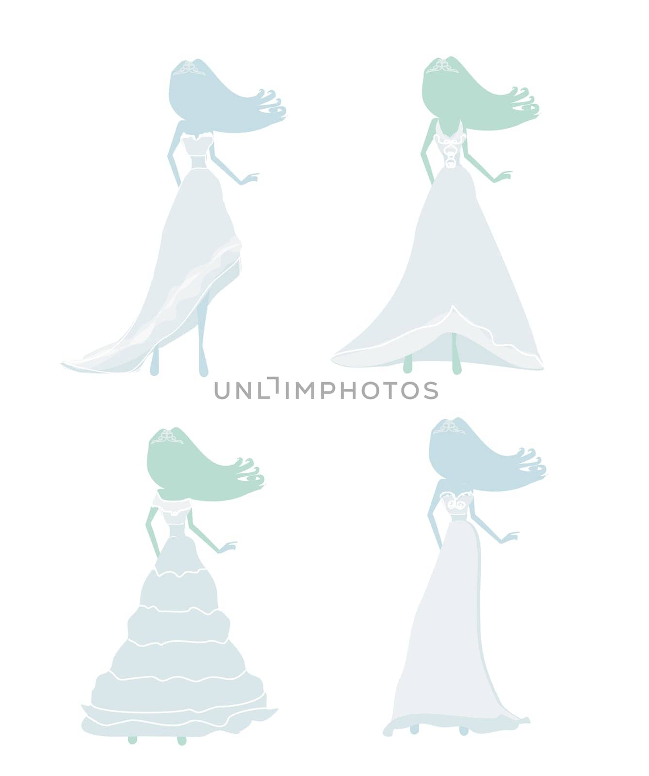 Bride silhouettes set