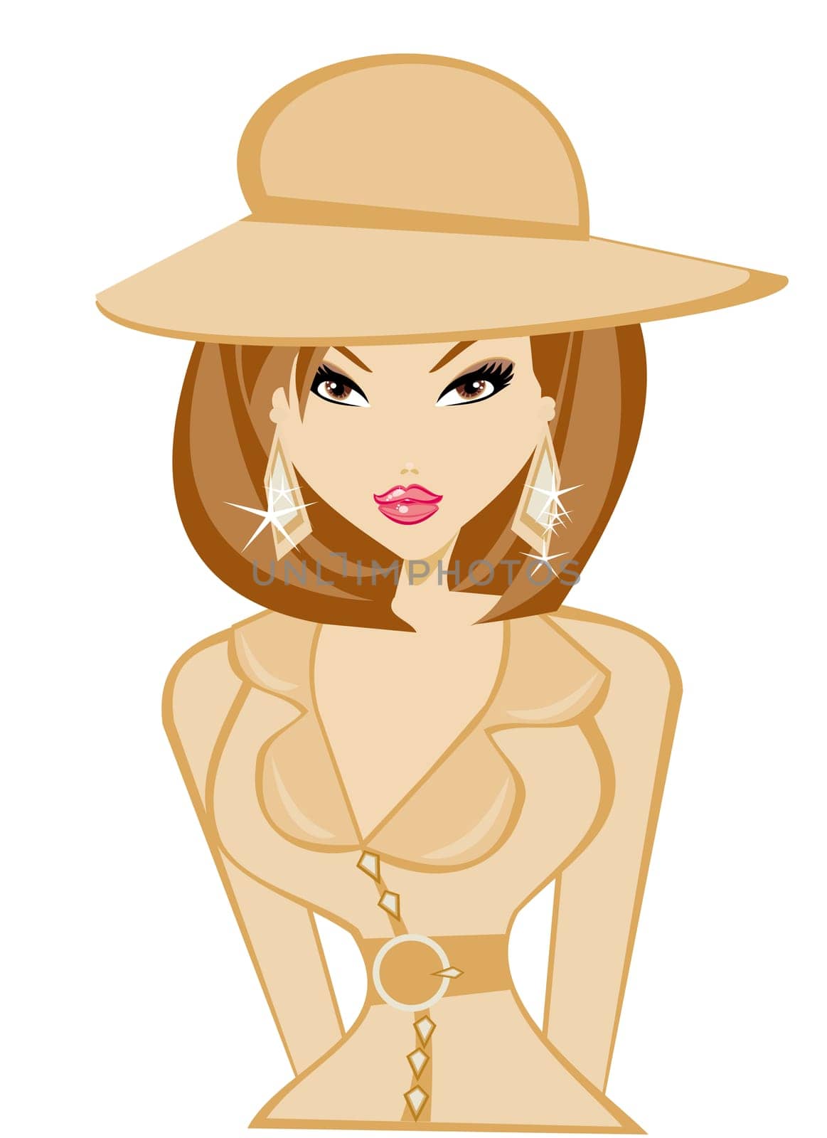 Autumn fashion woman wearing a coat and hat vector