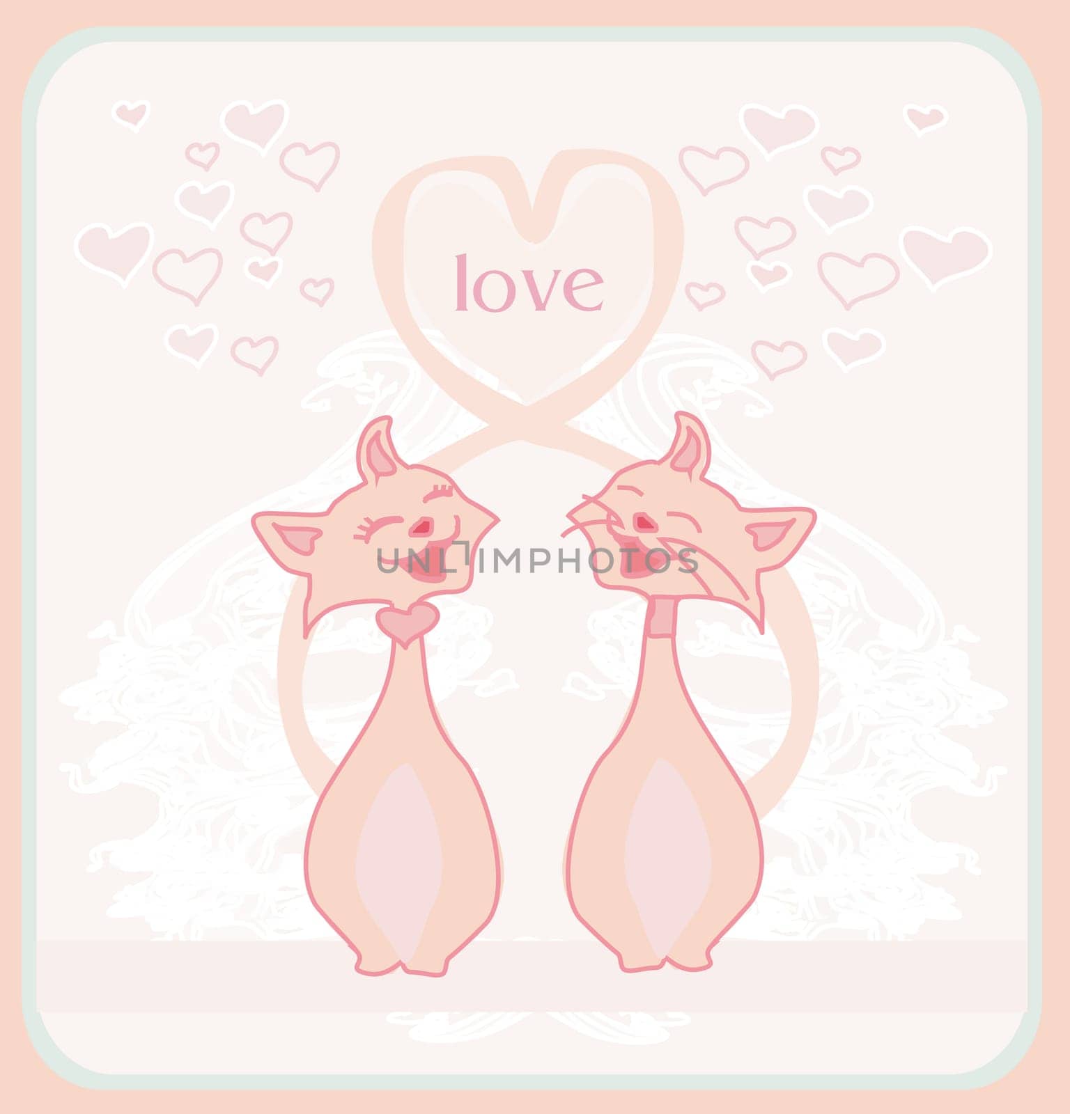 cute cat in love card