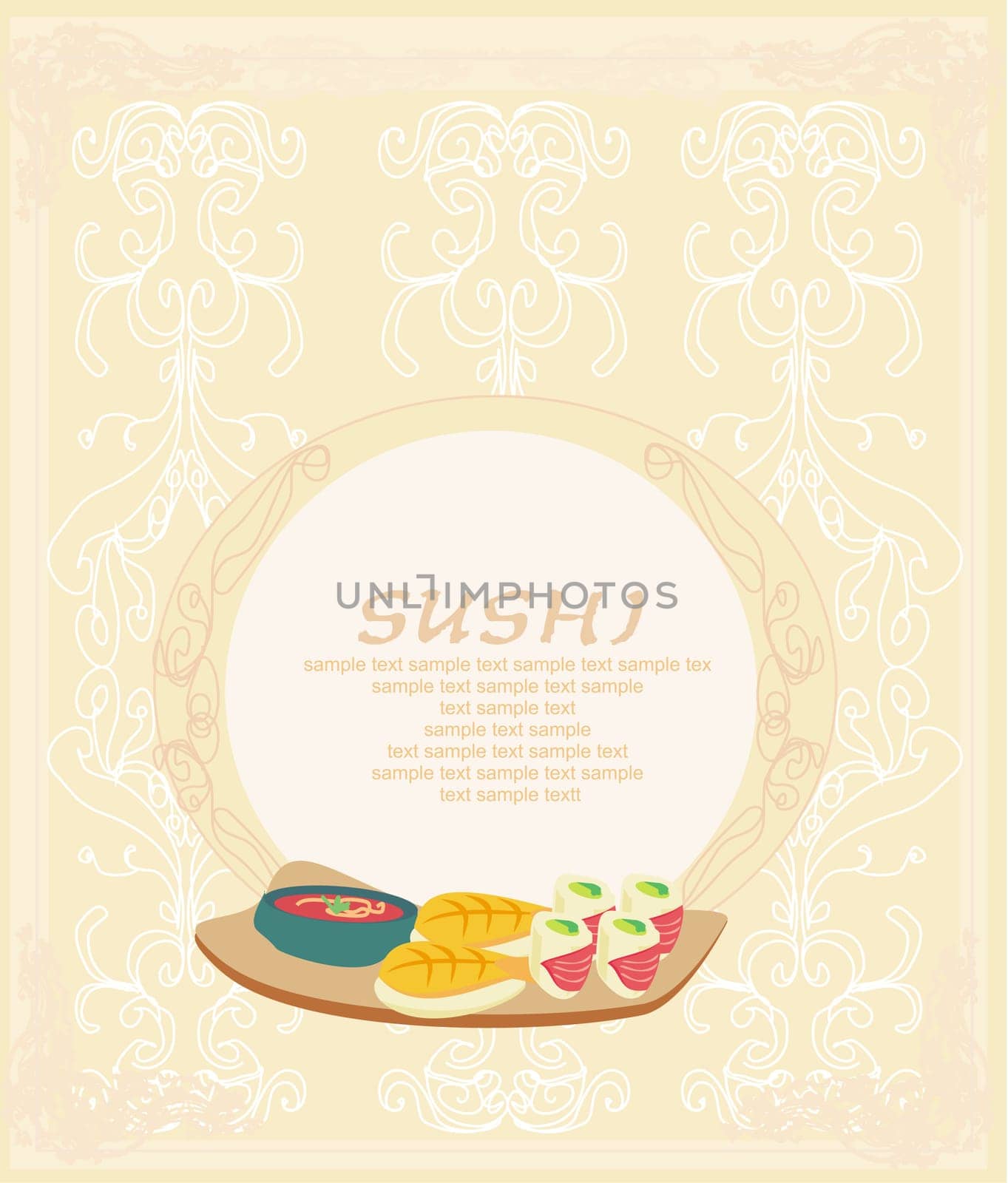 template of traditional Japanese food menu
