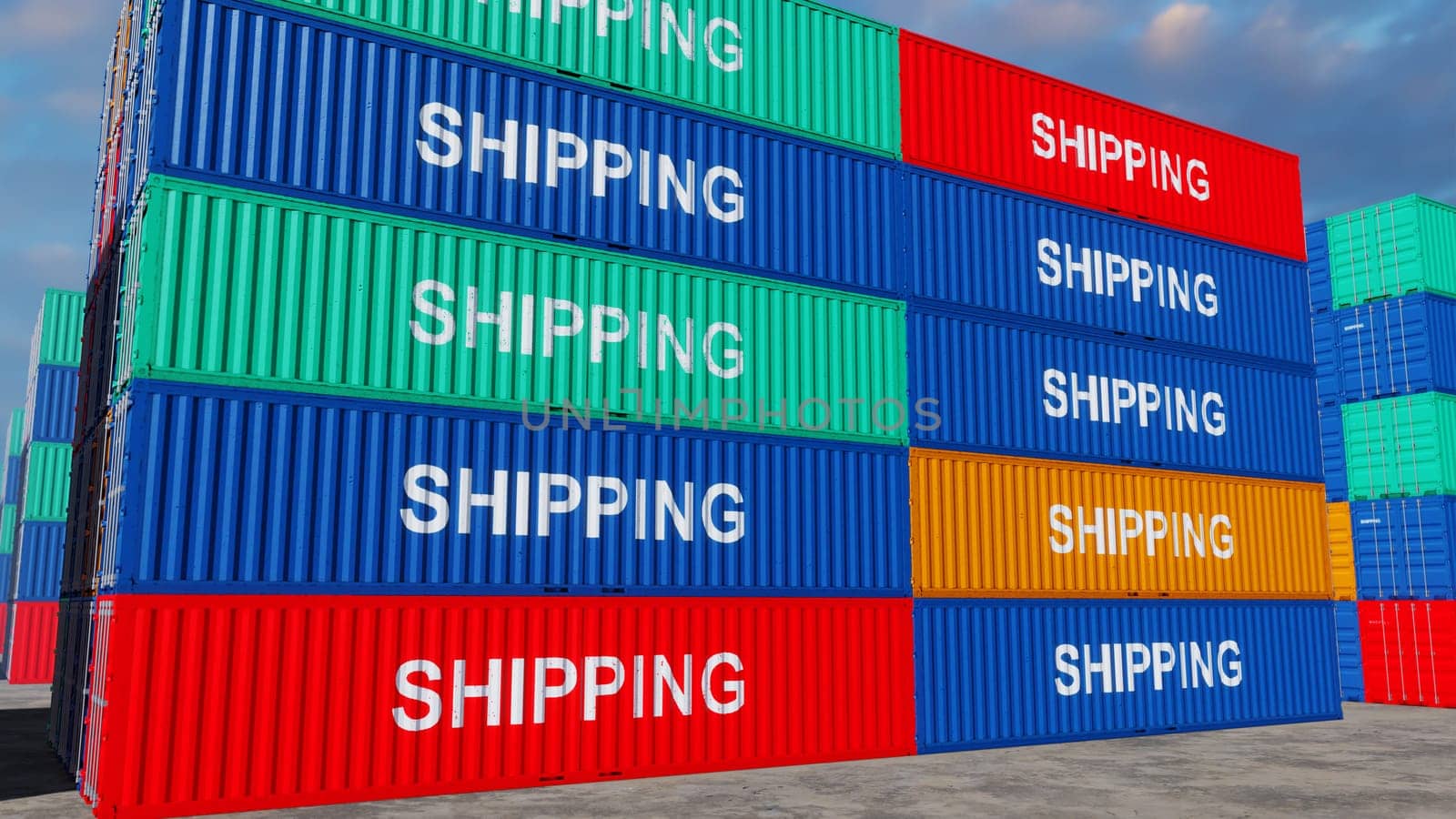 3D illustration Background for advertising and wallpaper in investment and storage cargo scene. 3D rendering in decorative concept.