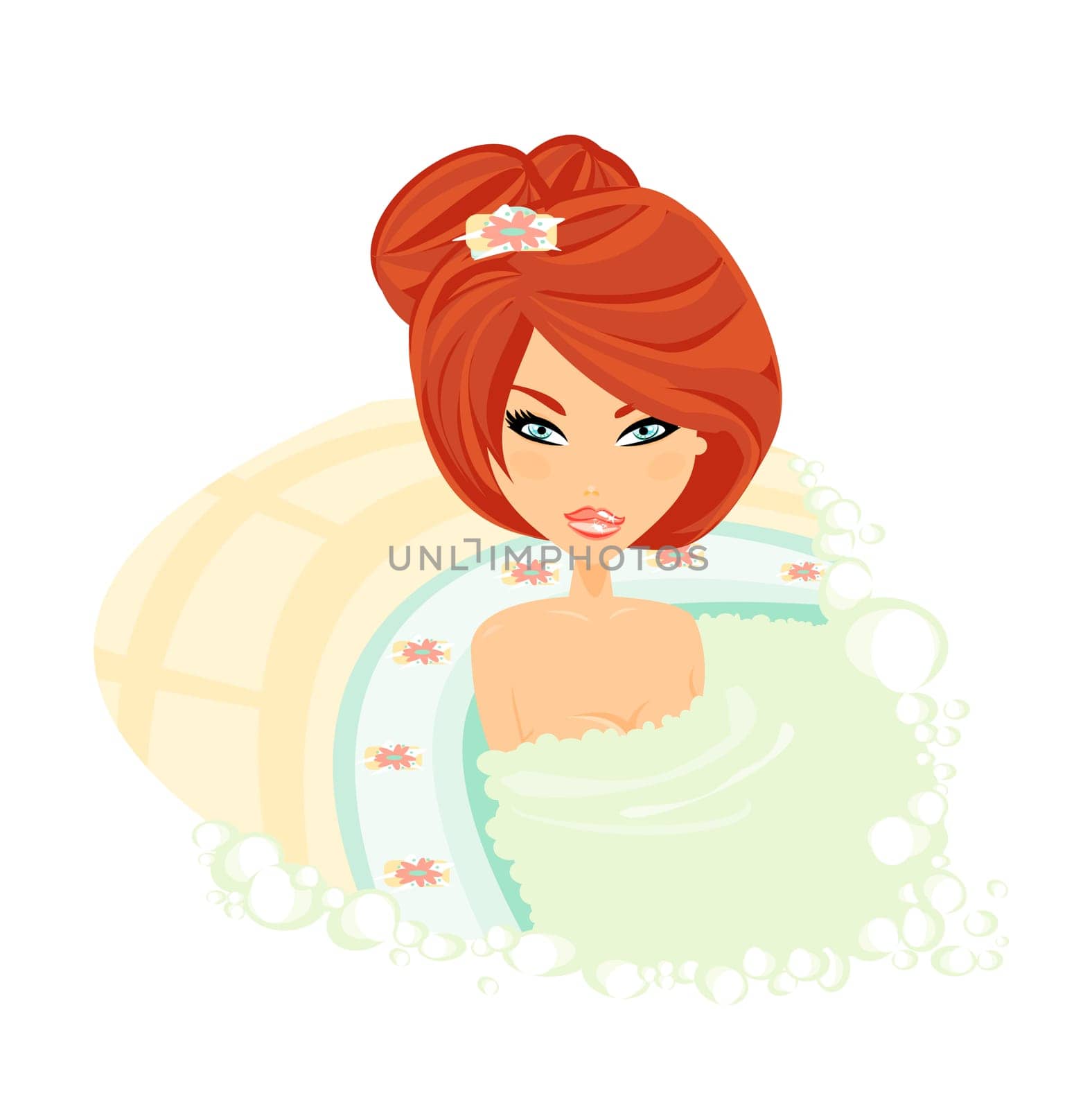 spa lady in bath vector image