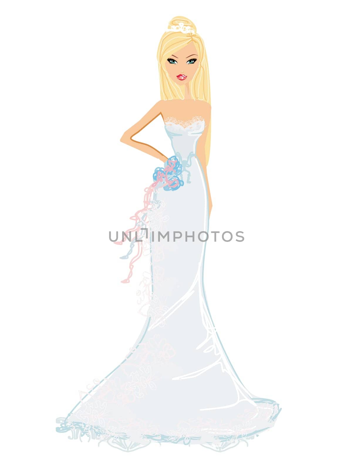 Beautiful bride with flowers