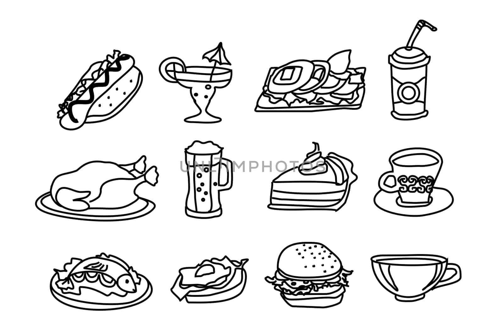 Food Icon doodle Set