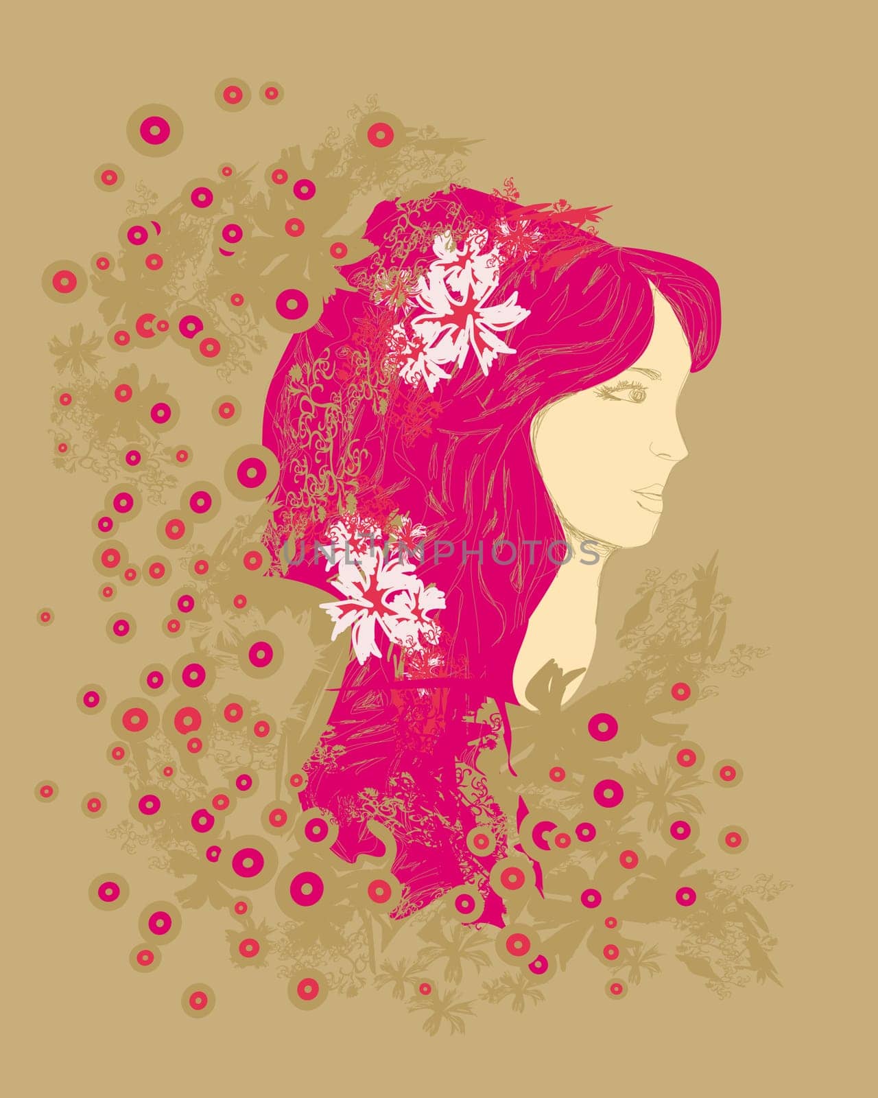 Abstract Woman portrait card