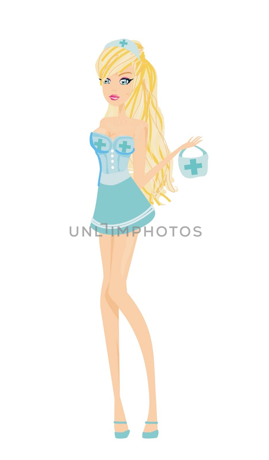 vector illustration of a sexy nurse