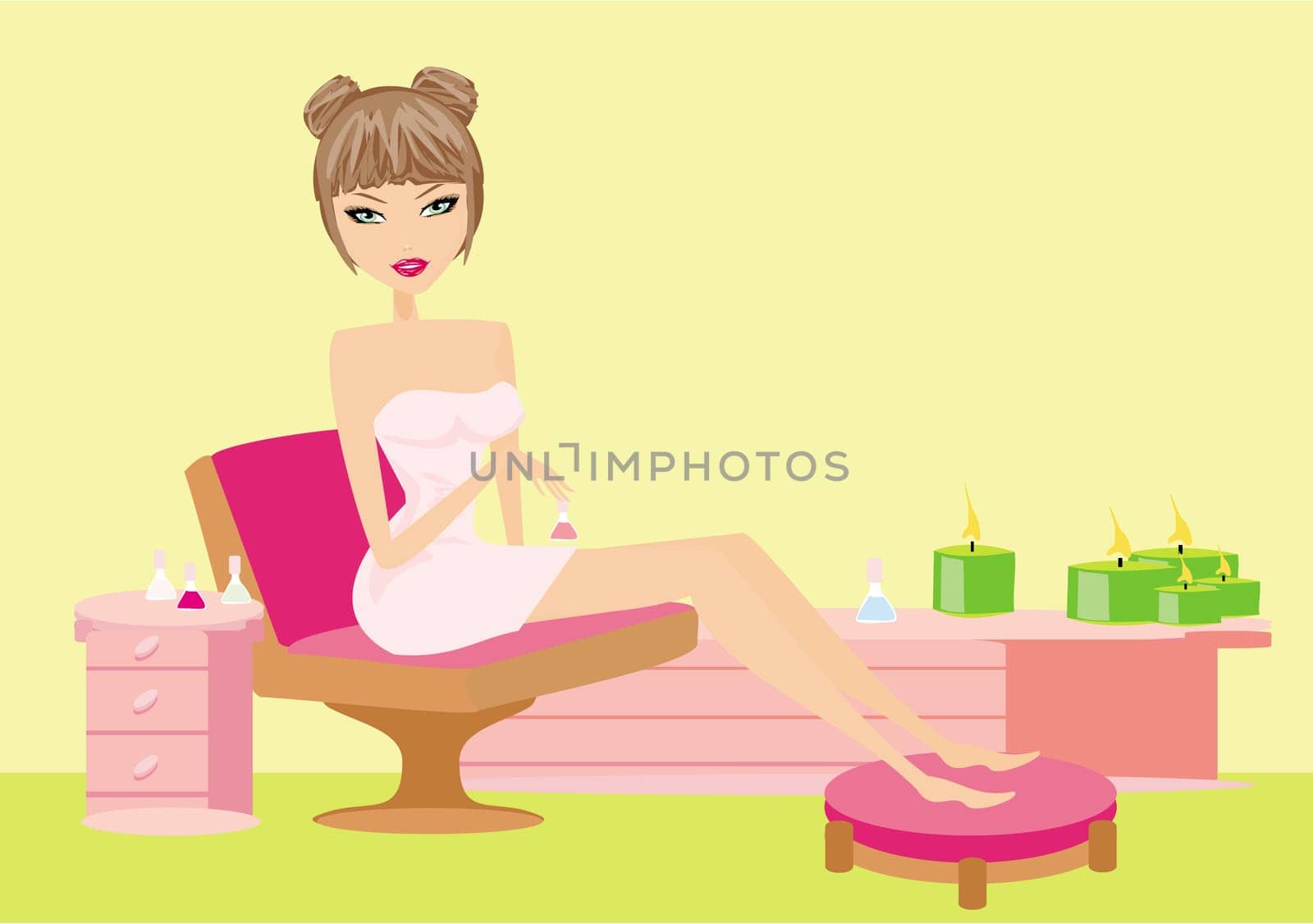 girl doing nails manicure