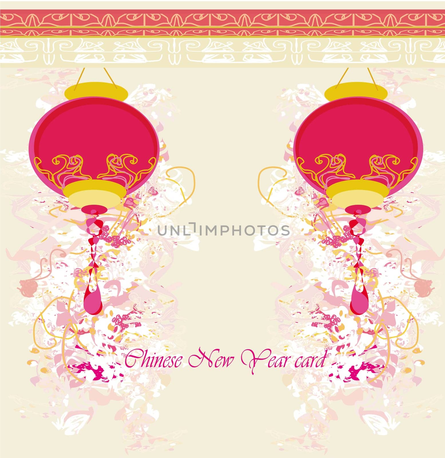 Chinese New Year with lanterns card