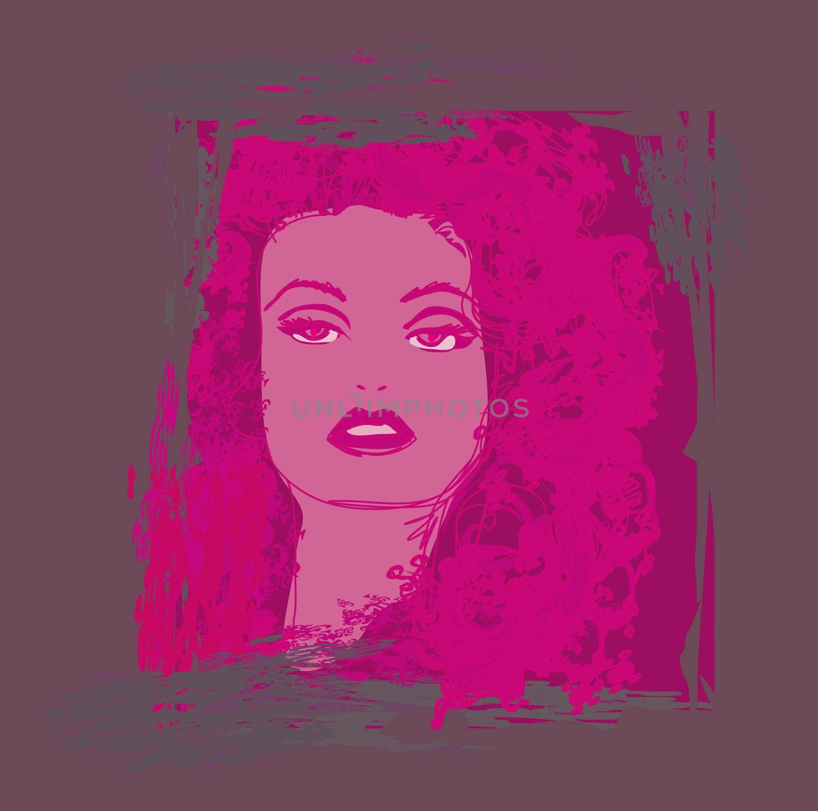 Halloween witch,vampire - doodle vector portrait