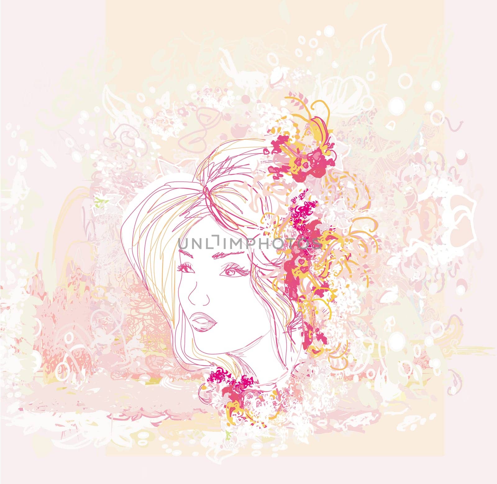 Abstract Beautiful Woman portrait card