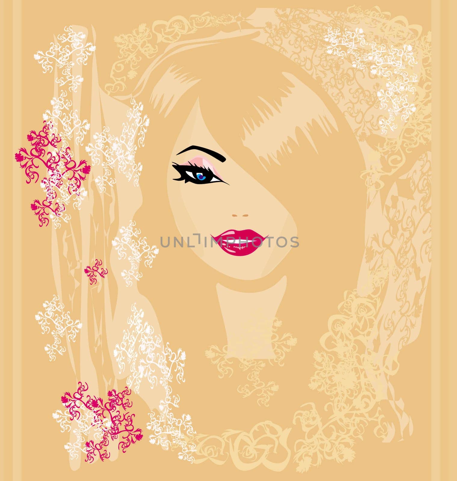 Abstract Woman portrait card