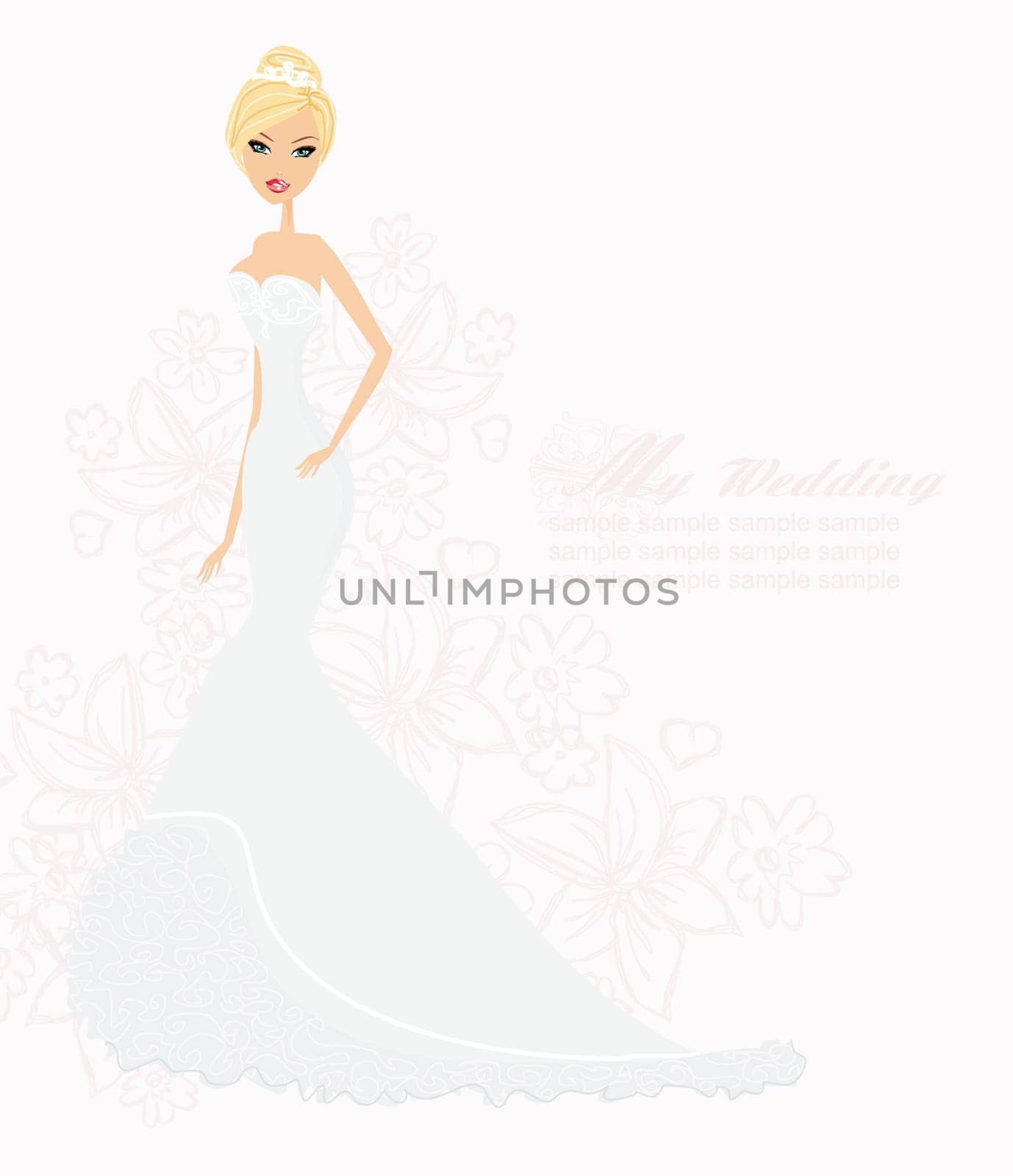 Beautiful blond bride card