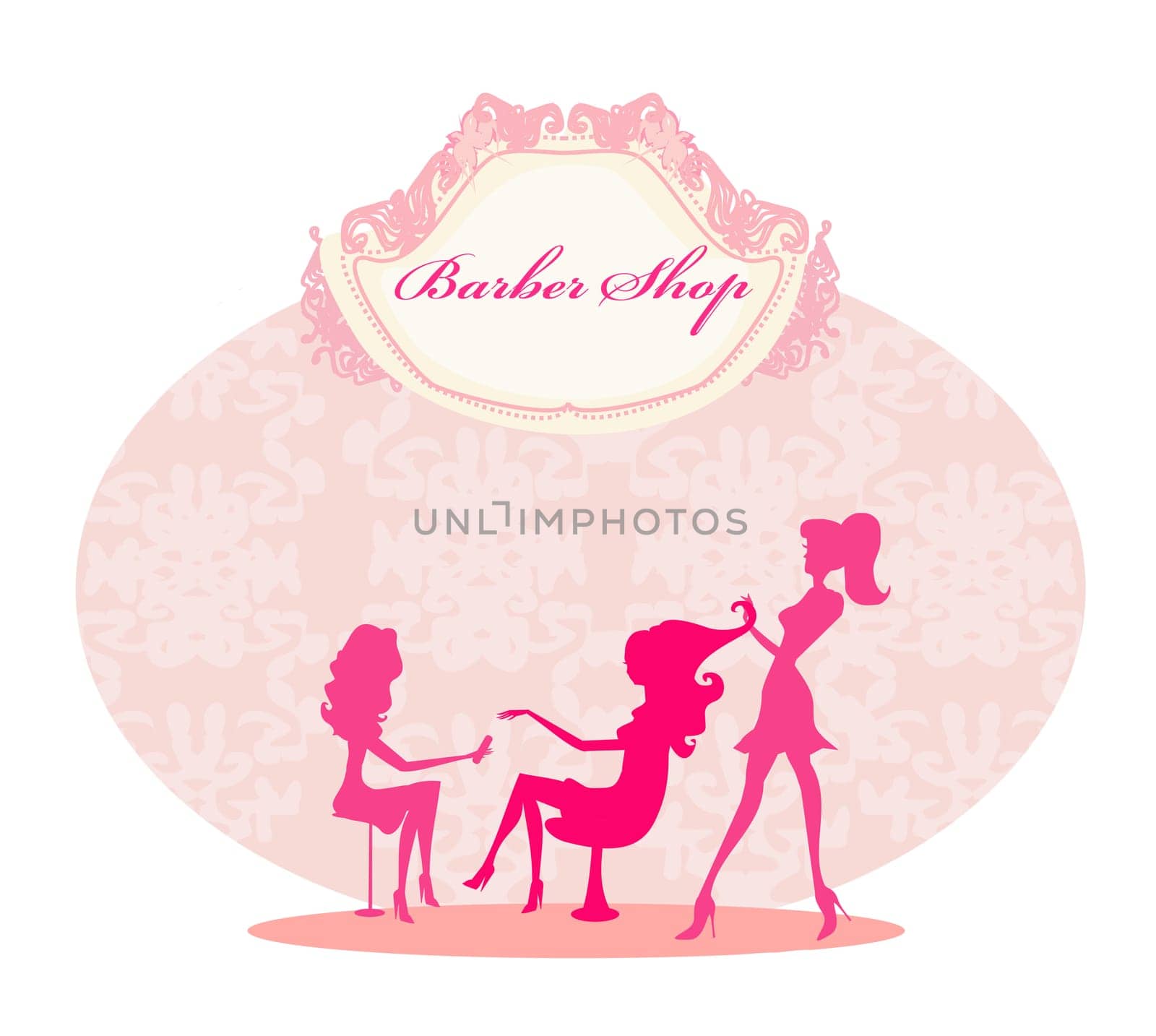 Vector illustration of the beautiful woman in beauty salon