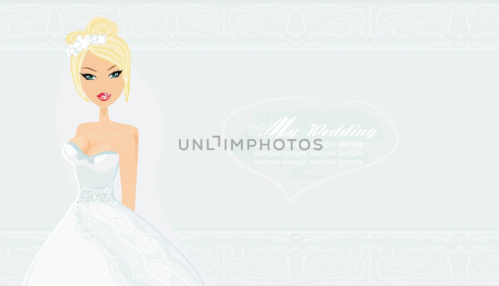 Beautiful blond bride card
