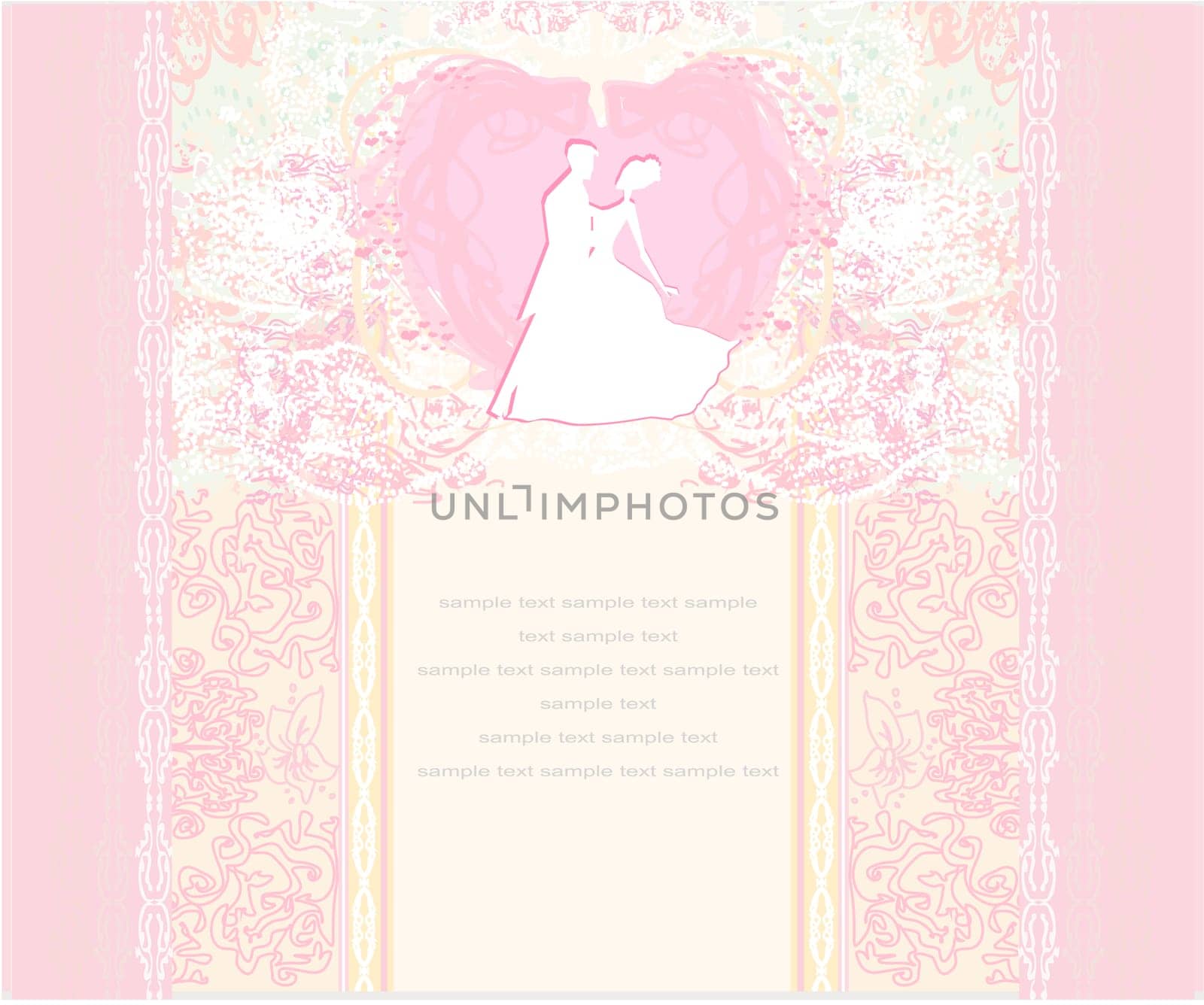 wedding dancing couple silhouette background card