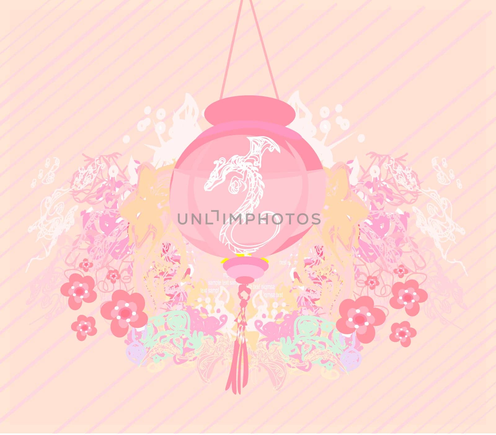 Chinese New Year with lantern abstract card , vector