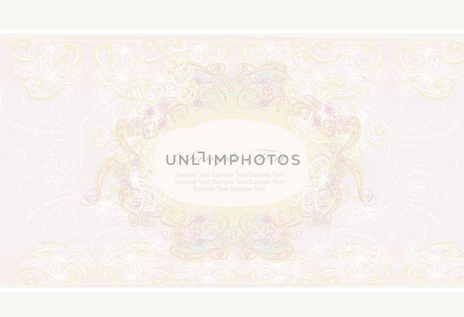 floral invitation vintage card