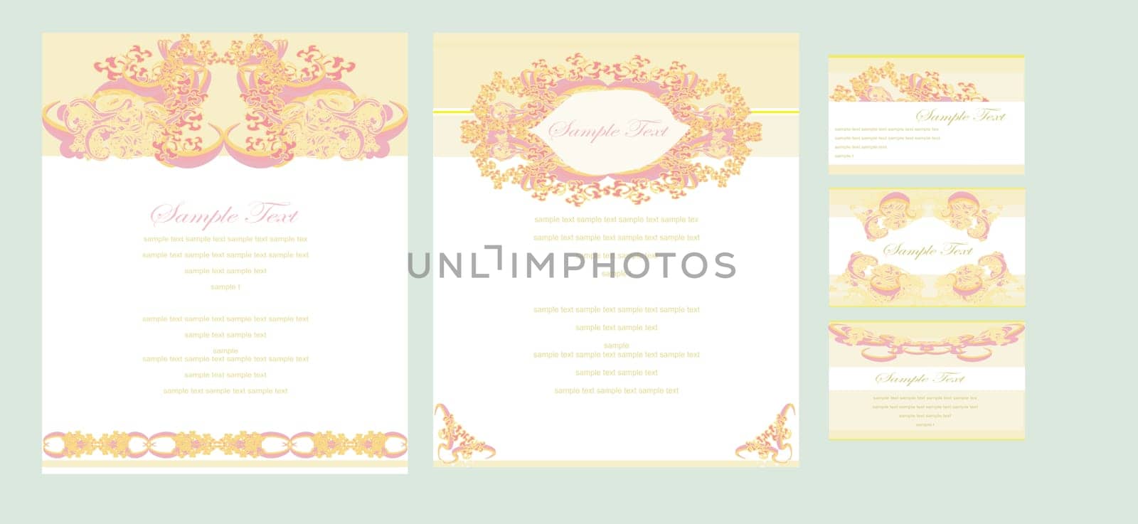 Set of various business cards