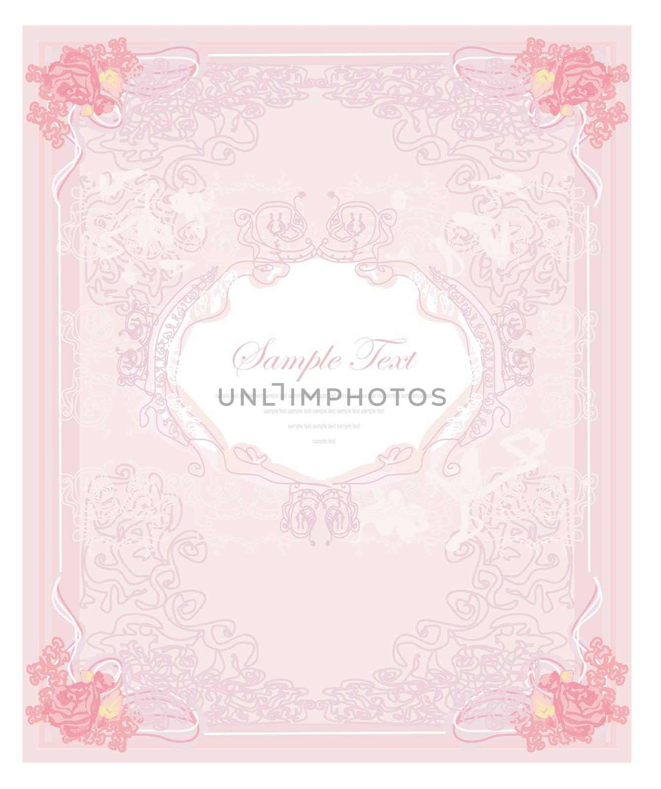 floral invitation vintage card