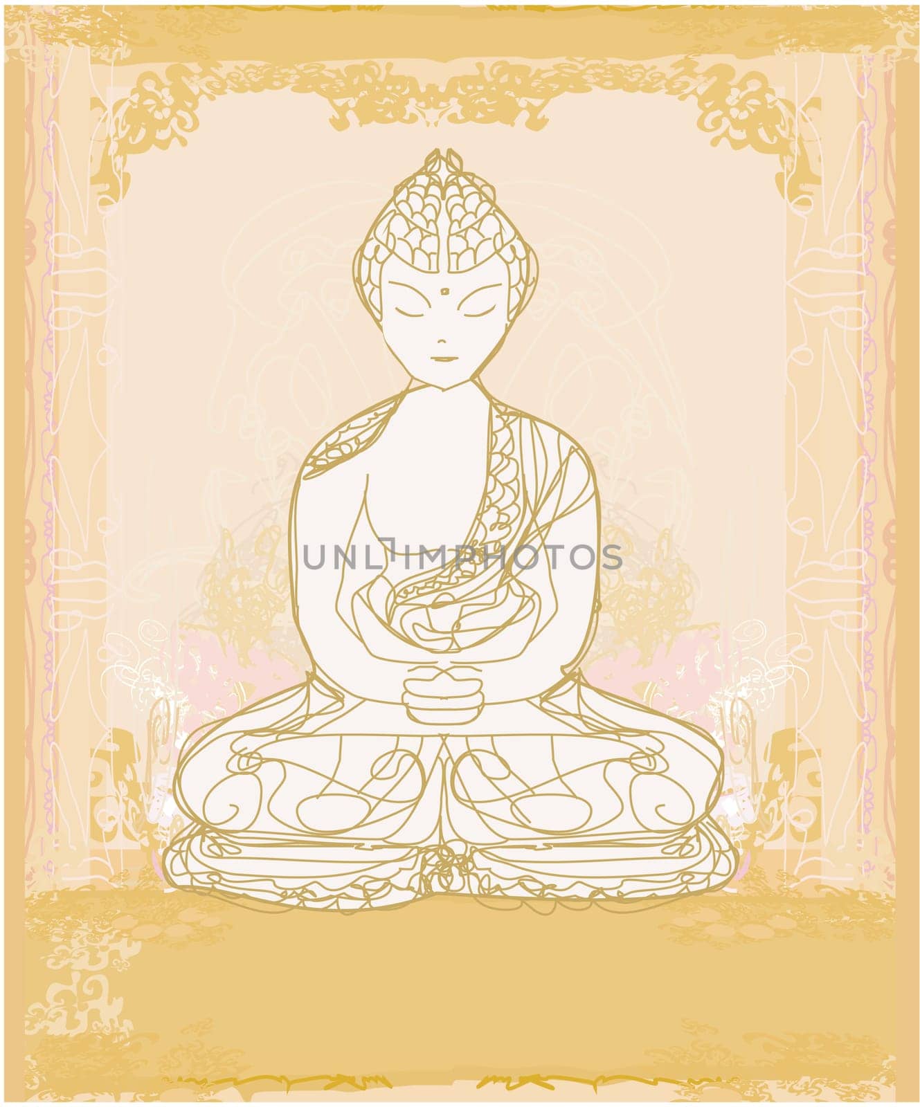 Vector of Chinese Traditional Artistic Buddhism Pattern