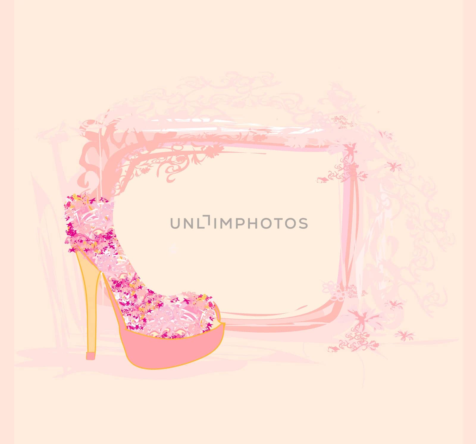 abstract fashion shoes vintage poster