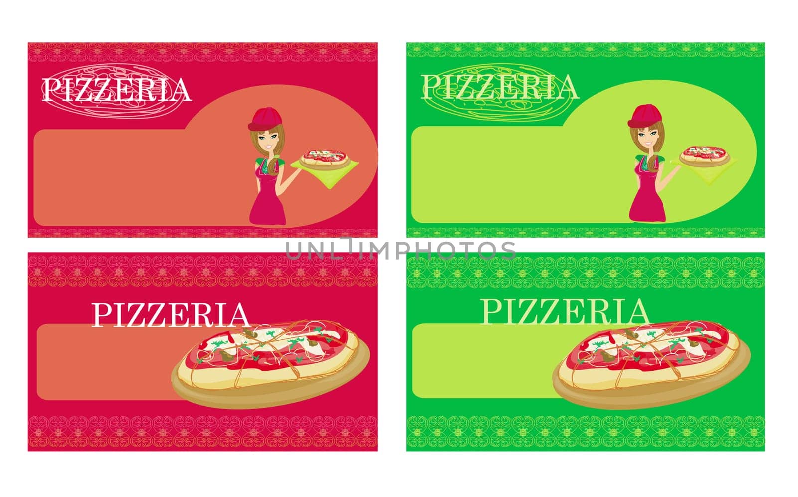 Pizza Menu Template set