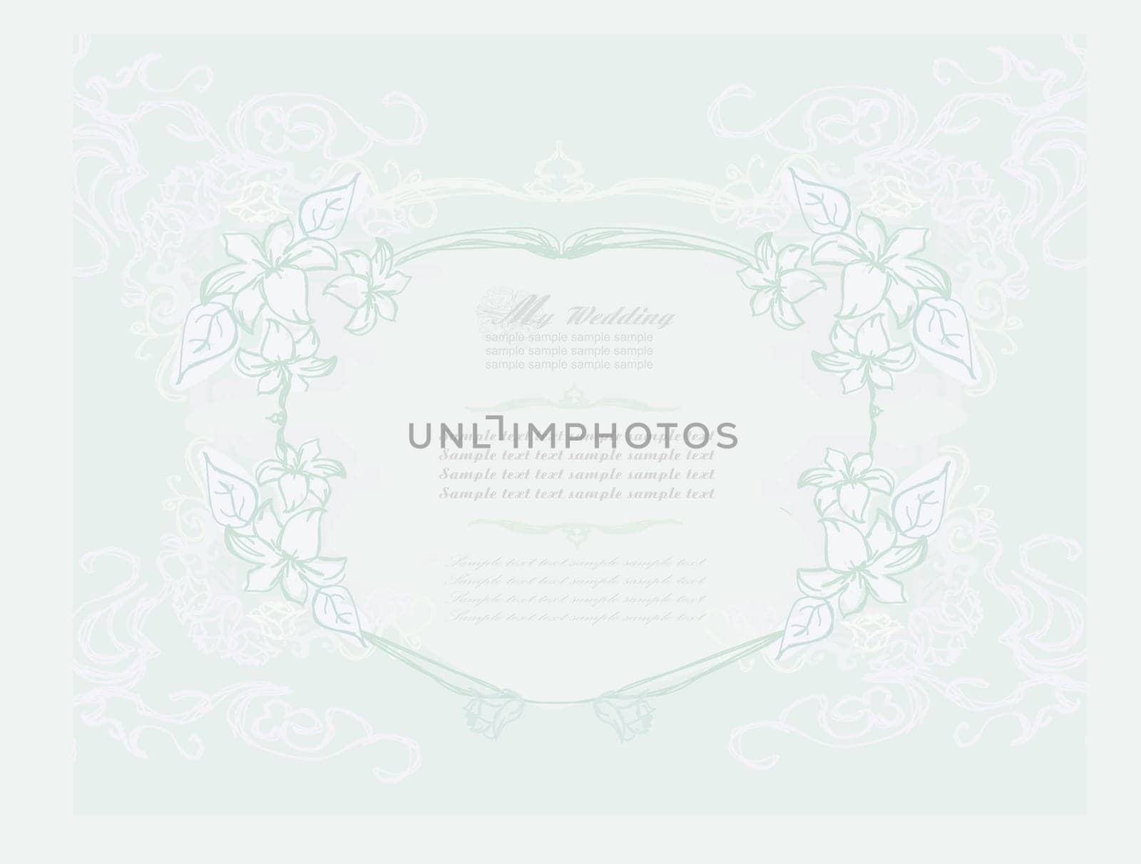 floral invitation vintage card