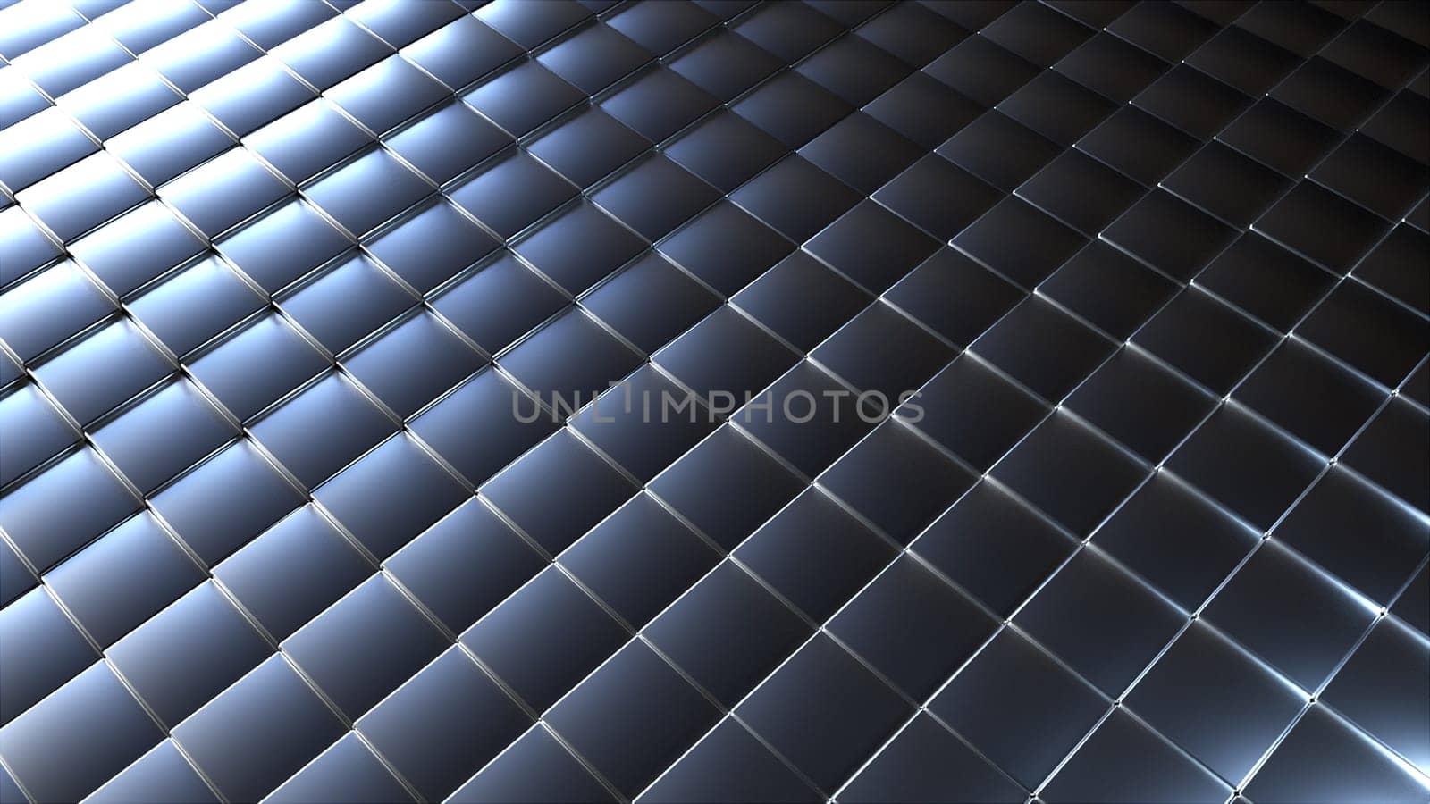 Surface silver cubes. Computer generated 3d render