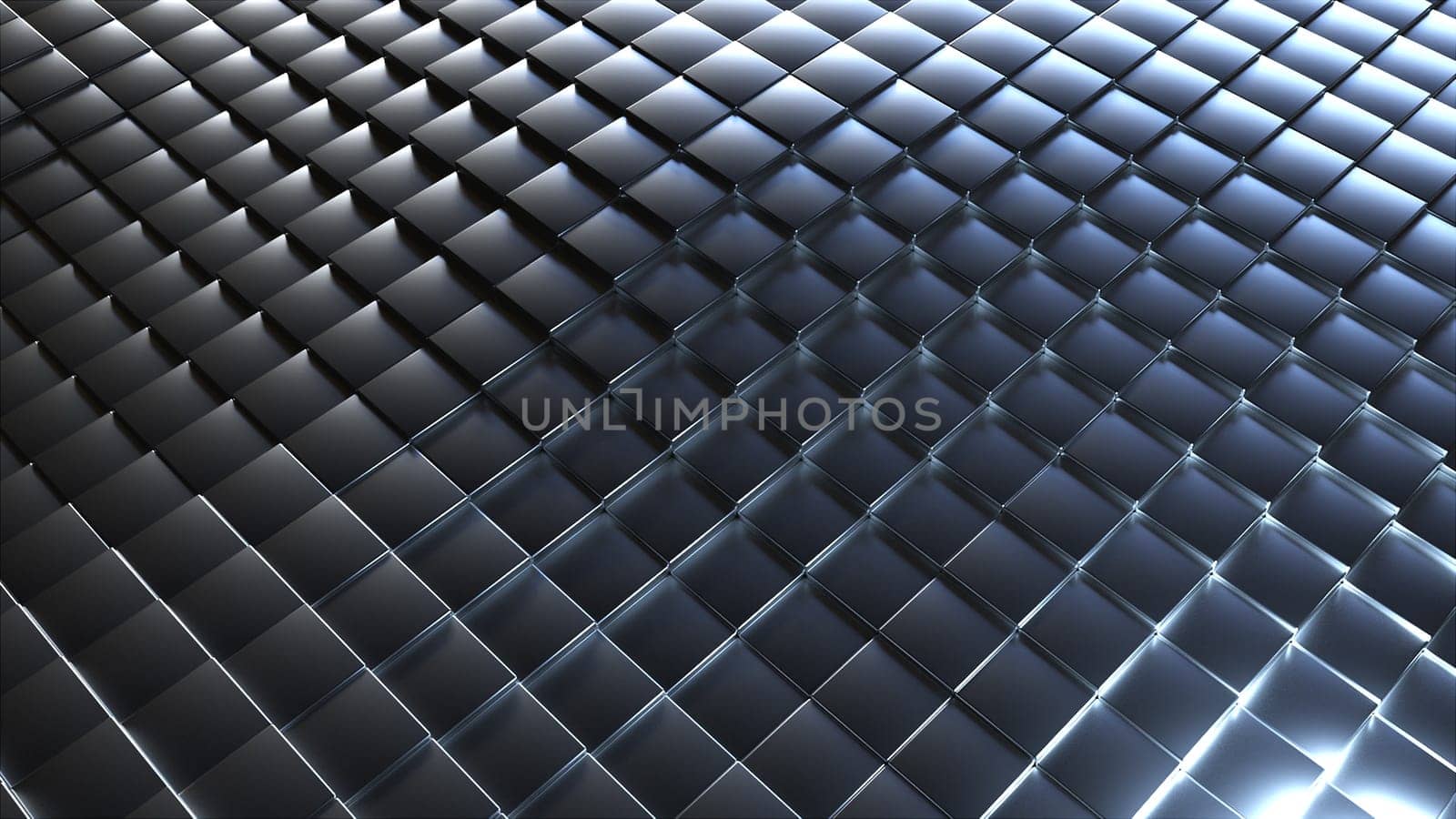Surface silver cubes. Computer generated 3d render