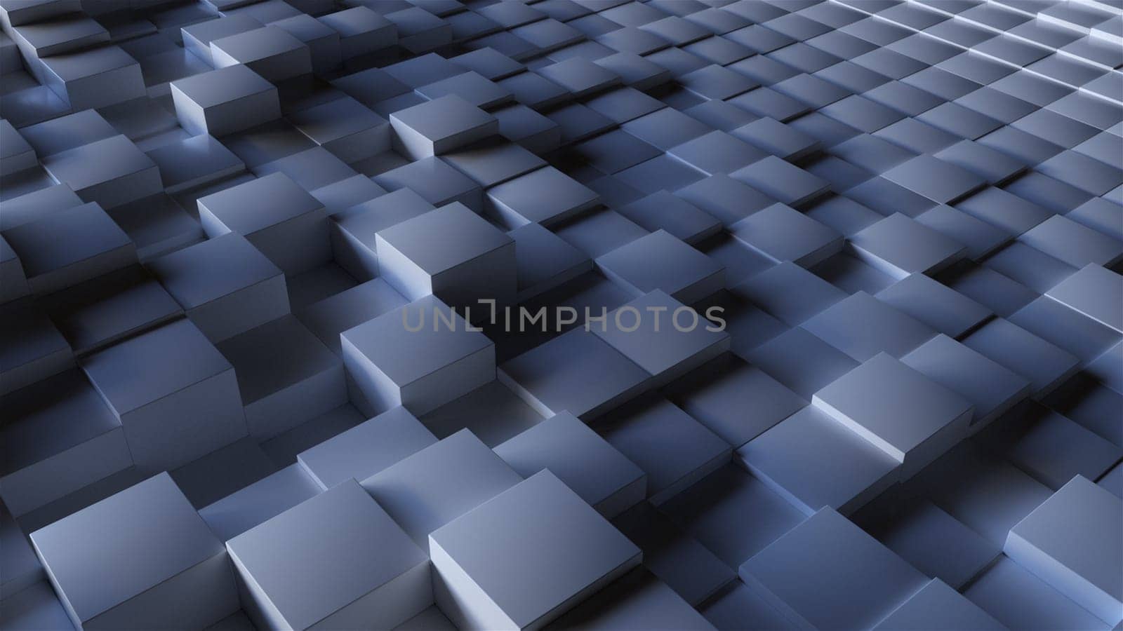 Waves of cubes. Computer generated 3d render