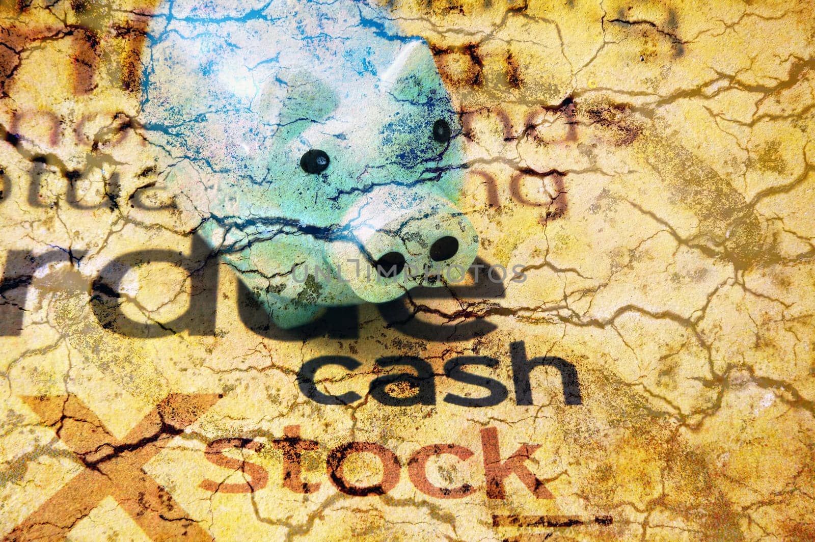 Piggy bank and cash stock concept