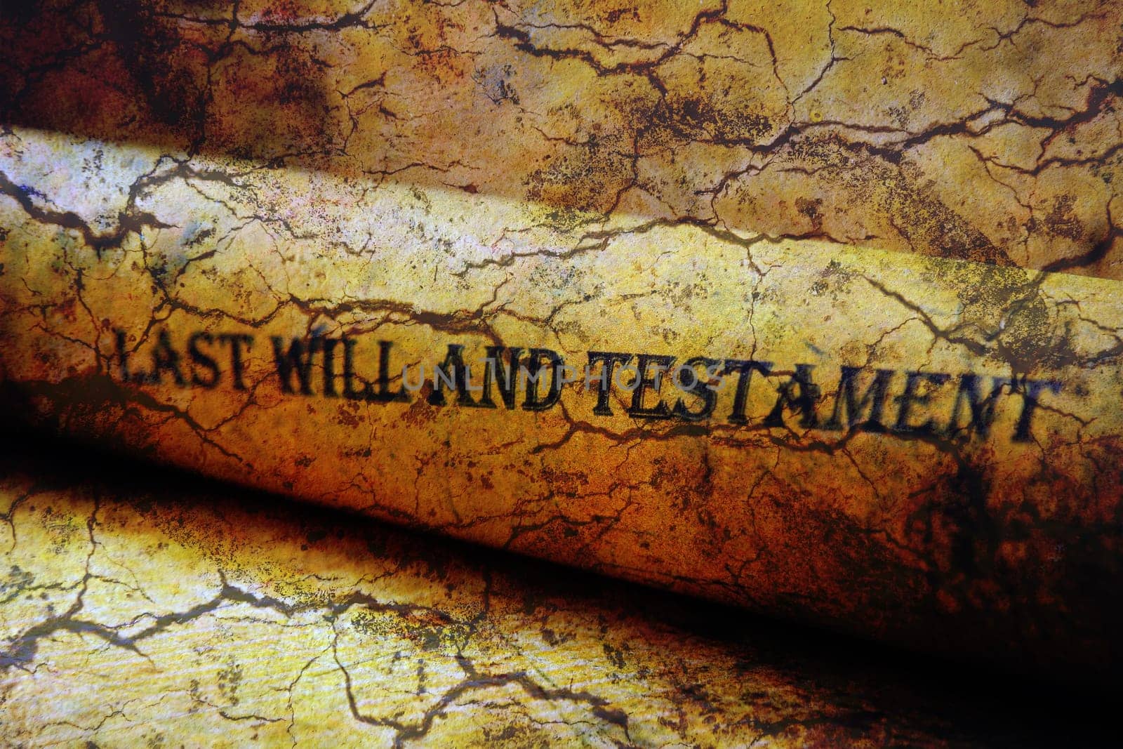 Last will and testament grunge concept